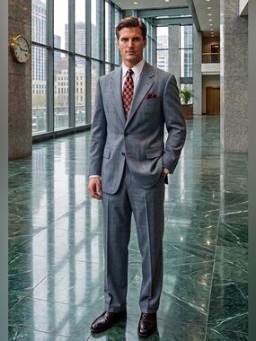 Saks Fifth Avenue Single Breasted Wool Suit Set